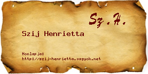 Szij Henrietta névjegykártya